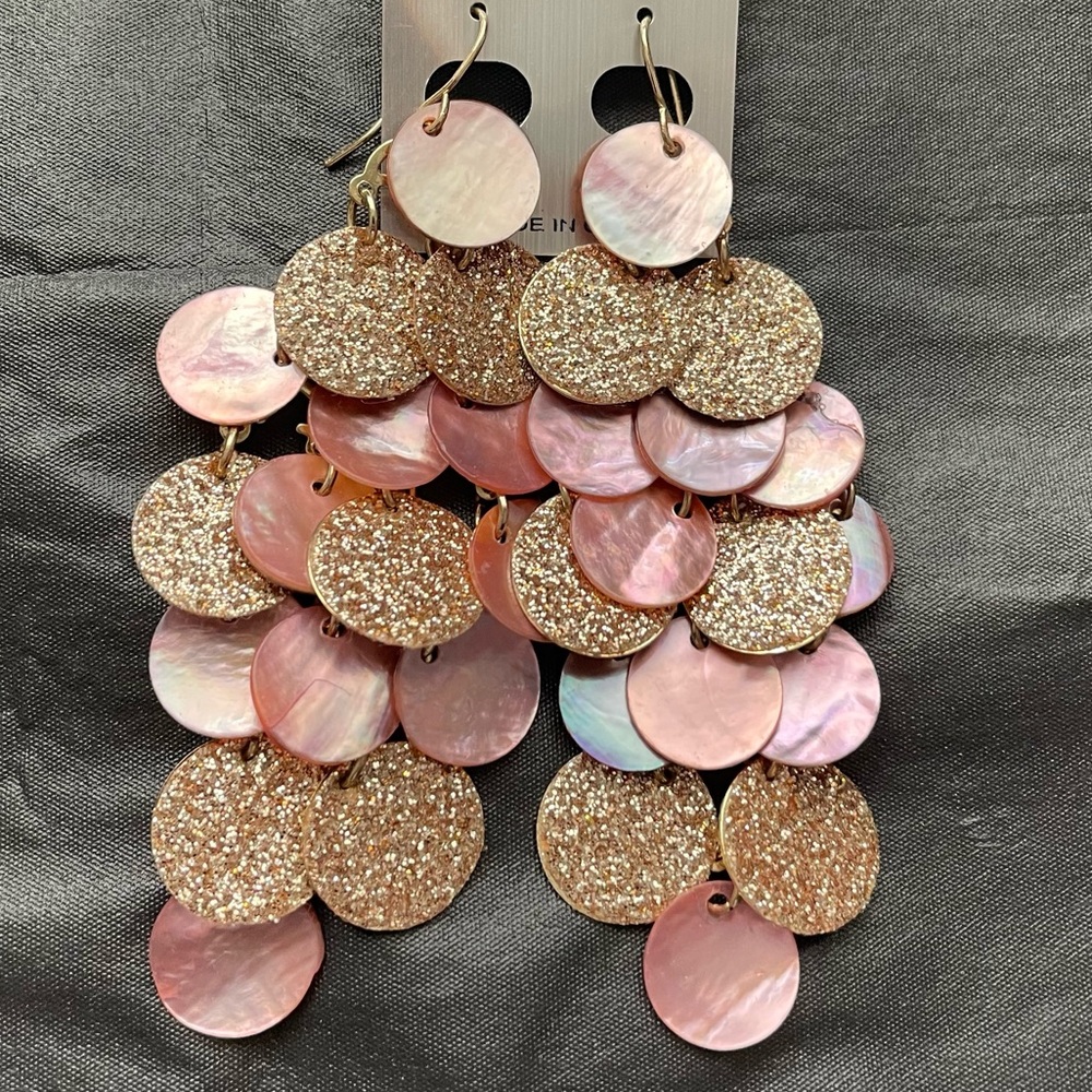 Fashion Jewelry Rose Gold and Gold Statement Earrings